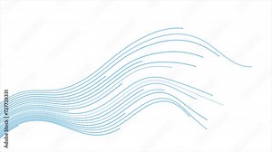 Blue minimal wavy dotted lines abstract futuristic tech background. Seamless looping motion design. Video animation Ultra HD 4K 3840x2160