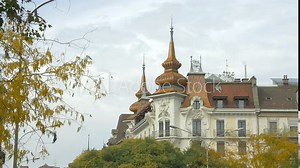 The Regus building's top, Geneva Stock Video