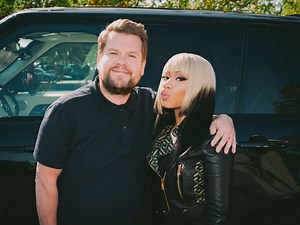 Nicki Minaj Does Carpool Karaoke In Versace On 'The Late Late Show'