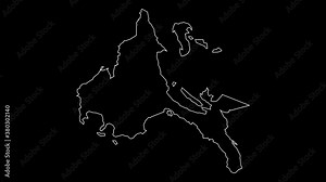 Calabarzon Philippines region map outline animation