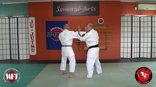 Jujutsu requires bodyskills to do throwing and grappling techniques, but also handskills to fend off an attack and get to trapping or grappling range. We have started a series of simple and basic drills that some may choose to work on from punching and kicking range. This one considers palming, trapping and initial counter attack while maintaining body-safety. | Samurai Arts