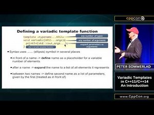 CppCon 2015: Peter Sommerlad “Variadic Templates in C++11 / C++14 - An Introduction”