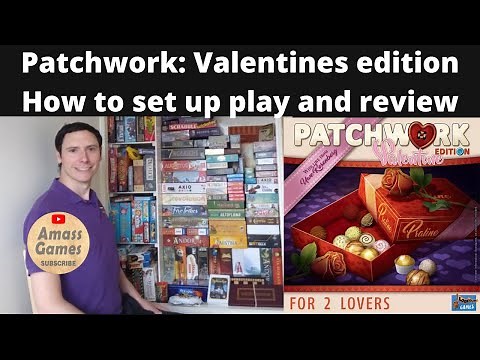 How to setup, play and review Patchwork: Valentine's edition two player board game by * AmassGames