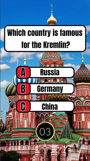 Which Country is Famous for the Kremlin? | Quiz Question#quiz #russia