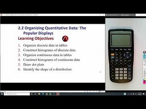 Elementary Statistical Methods - 2.2 Organizing Quantitative Data, The Popular Displays