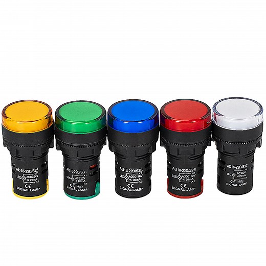 AD16-22DS 3V-220V 22MM (7/8") Plastic LED Indicator Light - DAIER