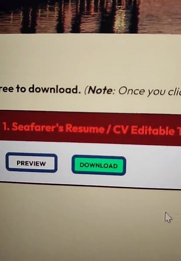FREE EDITABLE RESUME / CV TEMPLATE FOR SEAFARERS. #seaman #seafarers #cv #curriculumvitae #seamankowts