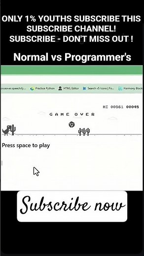 😂 Normal vs Programmer | Chrome Dino Hack Using JavaScript 💻 #codingfun #shorts #shortsfeed #viral