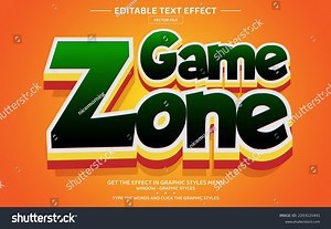 Game Zone 3d Editable Text Effect Stock Vector (Royalty Free) 2203125441 | Shutterstock