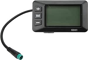 Computer, 5 Pin Waterproof Plug Speedometer and Odometer with Backlight Display Real Time Speed Display 5 Gears Control LCD Display Screen for Electric, Scooters