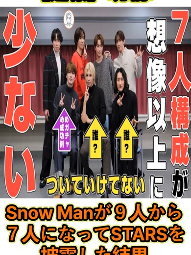 SnowManが7人でSTARSを披露した速報！