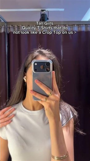 @andotherstories Light Blue T-Shirt for Tall Girls | Tops That Don’t Look Like Crop Top Try-On 2026