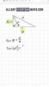 How to use trigonometry to find the missing side of a right triangle!