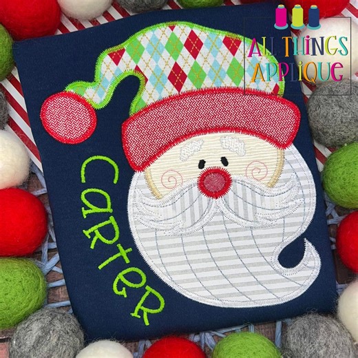 Santa Applique Design for Machine Embroidery in Zig Zag Stitch | Instant Download | Christmas Applique Design - Etsy Canada