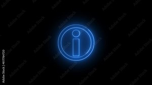 Help desk icon glowing neon blue color animation on a black background