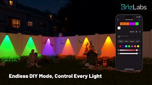 BrizLabs Smart Outdoor Halloween Fence Lights, 6 Lamps 32.8 ft Deck Light