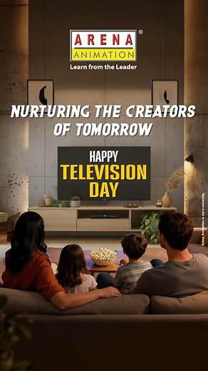 Screens have shaped our memories and our lives. From cartoons that made us laugh to shows that made us think, television made us dream bigger. Television didn’t just entertain us… It inspired us to create. Arena Animation empowers students with the animation, VFX, and design mastery that drives today’s television content and help their creativity reach millions. Happy World Television Day! 💛📺 #WorldTelevisionDay #ArenaAnimation #CreatorsOfTomorrow #DesignYourDreams #AnimationArtists #DigitalCr