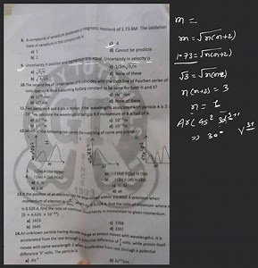 A compound of vanadium possesses a magnetic moment of 1.73 \mat... | Filo