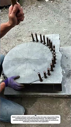 Amazing Circular Stone Cutting Technique | Precision Granite Craftsmanship Process