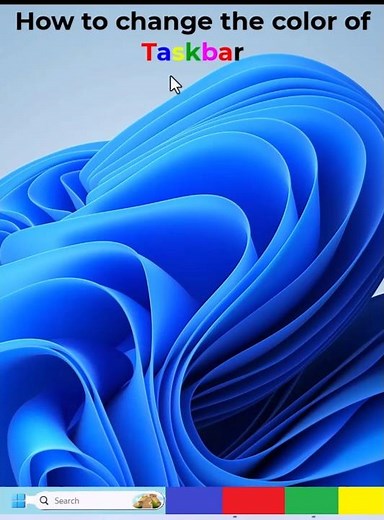 How to change the taskbar color in a laptop or PC #taskbar #color