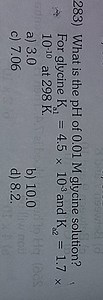 What is the \mathrm{pH} of 0.01 \mathrm{M} glycine solution? Fo... | Filo