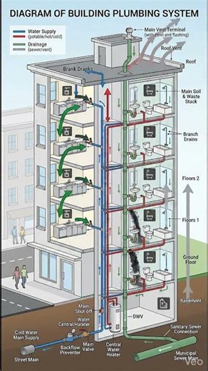 Water Supply Plumbing System of High Rise Building #Shorts #Plumbing #civilengineer #siteengineer
