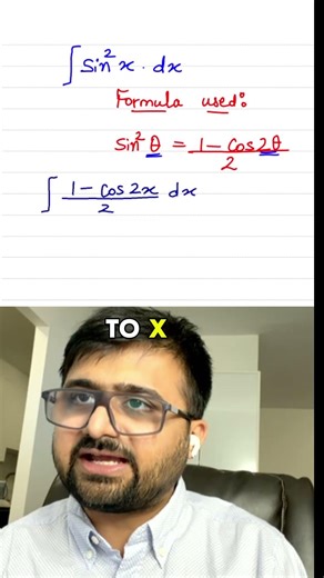 How to Integrate sin^2(x) in 30 Seconds! ⚡️ #calculus #apcalculus