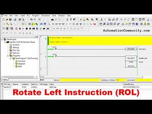 Rotate Left Instruction (ROL) in Omron PLC - CX Programmer Training