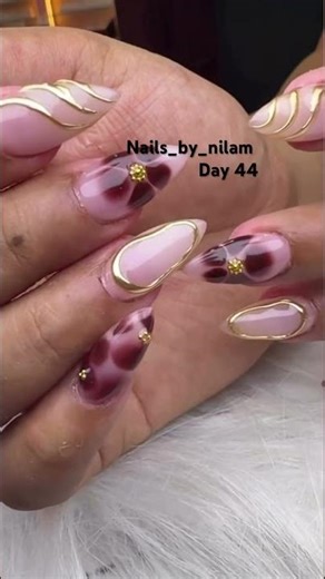 Day 44 | Stunning Nails Extension Art 💅 | Step by Step Nail Design