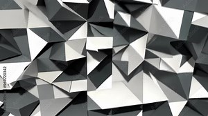 An abstract frame showcasing a geometric pattern with sharp angles and contrasting shades, emphasizing modern design and structure