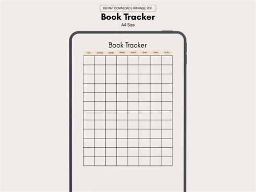 Book Tracker Printable PDF for Reading Log and Book Organization With Rating Status and Notes (goodnotes Template) - Etsy
