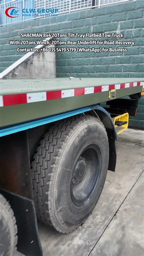 SHACMAN 8x4 Big Tilt Tray Flatbed Tow Truck 20Tons Recovery Truck #emergencytowing