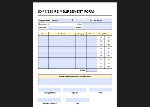 Employee Expense Reimbursement Form, Employee Expense Claim Form, Expense Reimbursement Request Form, Employee Expense Report Form - Etsy UK