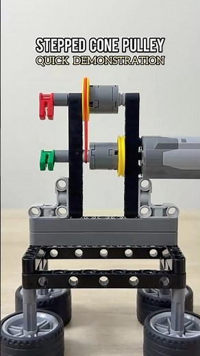 stepped cone pulley quick demonstration #lego #mechanical #mechanism #engineering #diyprojects