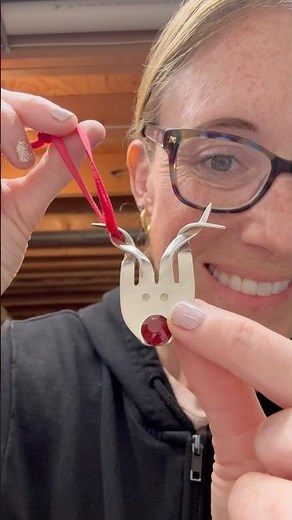 A Rudolph made from a fork! #reindeer #ornament #upcycle #silverware #diy