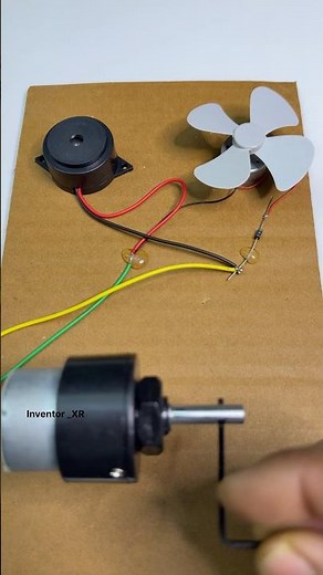 Buzzer & DC Motor Fan Powered by Gear Motor #motorbuilding #project #diy #dcmotor #tech