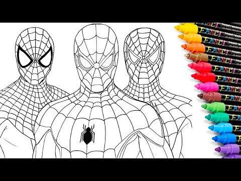 3 SPIDERMAN Coloring Pages | Classic The Amazing Far From Home Coloring Book