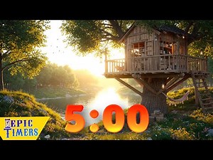 5 Minute Calm Music Timer with Pure Autumn Magic in a Tree house!
