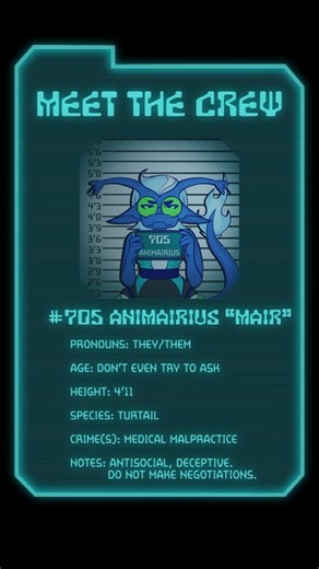 Ship 407! on Instagram: "Meet the Crew: Mair! . This is our medic with no effs left to give, who will never hesitate to call our crew out! Don’t get on their bad side, or an impromptu amputation may be in order. . #indieanimation #indieanimatedseries #alien #medic"