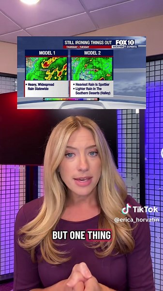 Tuesday and Wednesday will be mostly sunny and mostly dry in Arizona, but we will see a wet end to the week! I’m tracking tropical moisture that could bring heavy rain & flooding again! #weathertok #arizona #phoenix #rain #science