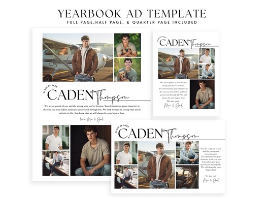 Yearbook Ad Template Full Page Senior Yearbook Ad Canva Template Editable Half Page Yearbook Ad Quarter Page Yearbook Ad Tribute Page Corjl - Etsy