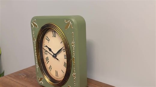 Vintage Style Table Clock – Green & Gold Roman Numeral Desk Decor - Etsy