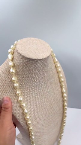 Vintage Faux Baroque Pearl Double Strand Necklace Cream Irregular Beads - Etsy