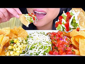 ASMR CHIPS & Guacamole 🥑, salsa 💃 and corn salsa 🌽 from CHIPOTLE | MUKBANG | EATING SHOW | ASMR Phan