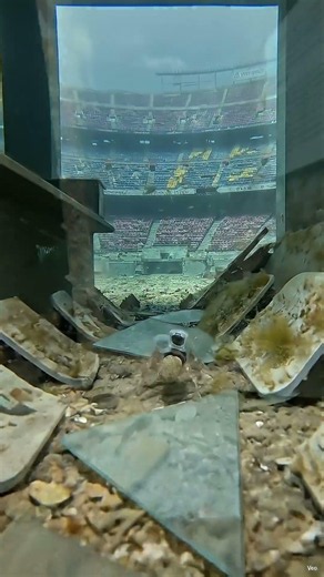 GoPro on a Tiny Sea Spider Explores the Sunken Camp Nou