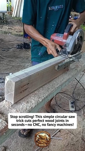 INSANE Wood Joinery Hack! Watch This Circular Saw Trick 🔥 #woodworking #DIY #Shorts