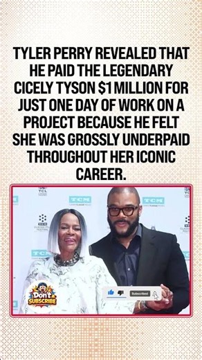 👏🏾 Tyler Perry revealed reason he paid Cicely Tyson $1 million #shorts #inspiration