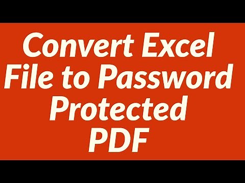 Convert Excel File to Password Protected PDF File with VBA
