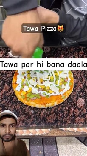 Tawa par hi bana daala restaurant wala pizza😳 #pizzarecipe #youtubeshorts #short
