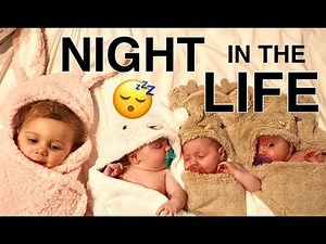 A NIGHT in the life with TRIPLETS and a toddler. Our night time routine.